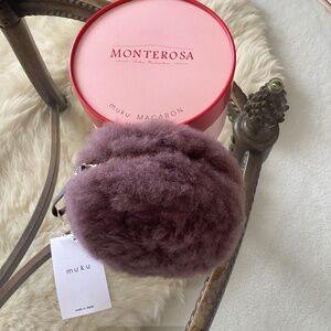 NWT Muku Fur Macaron Wristlet